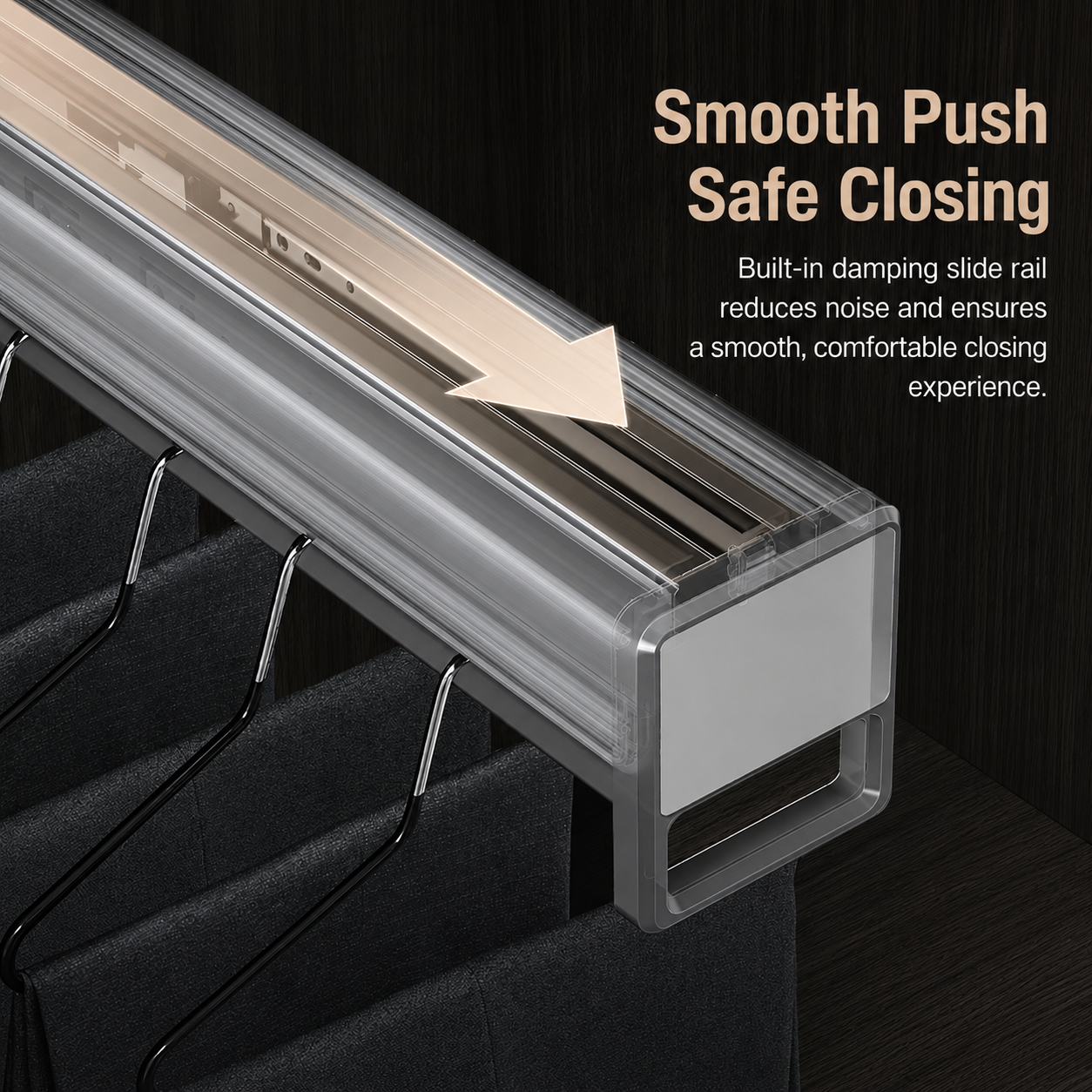 Top-Mounted Pull-Out Trouser Rack for Wardrobe