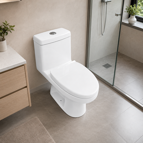 Direct-Flush Siphonic Ceramic Toilet — Anti-Odor & Splash-Proof for Bathroom
