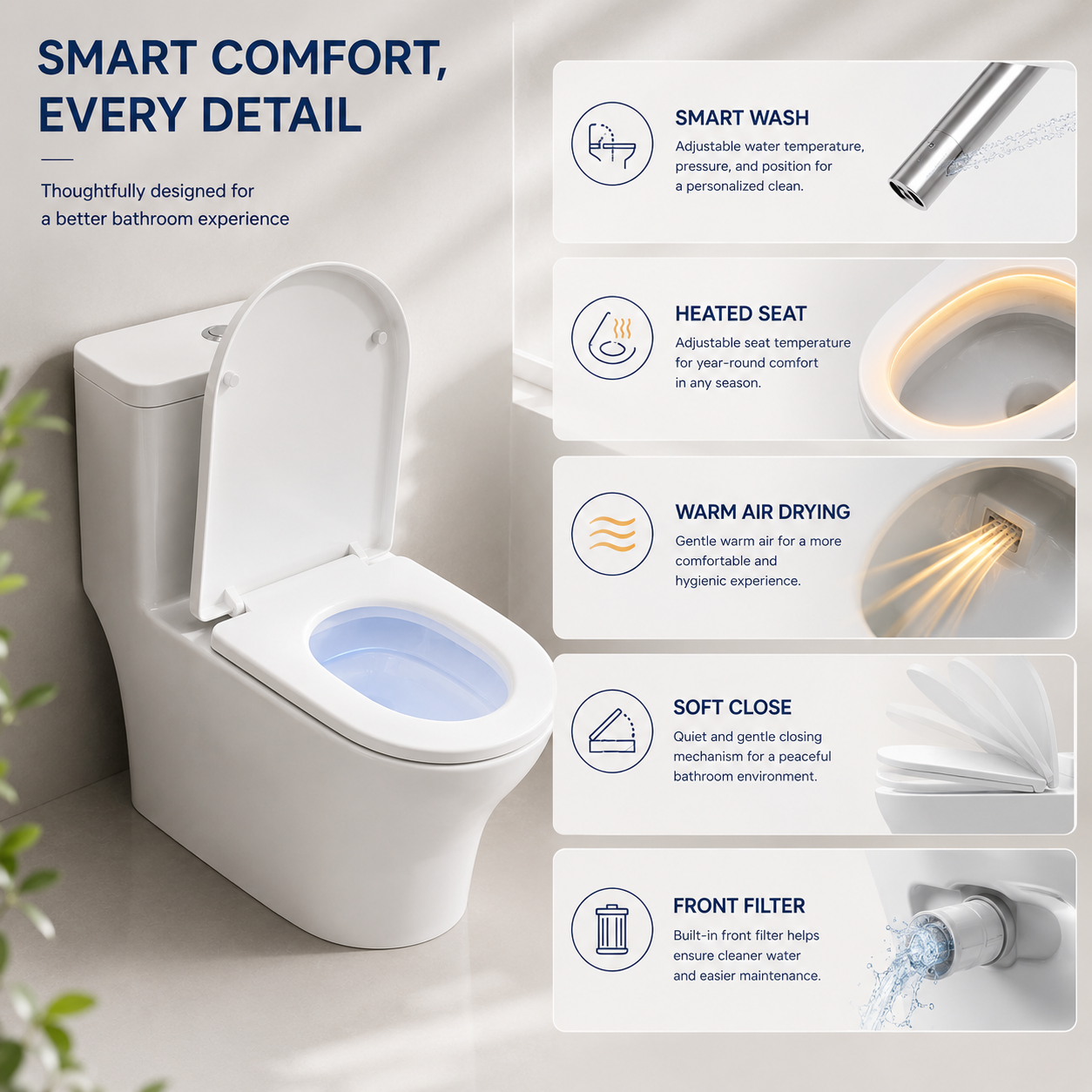 Household Fully Glazed Trapway Toilet — Ergonomic Comfort for Extended Sitting