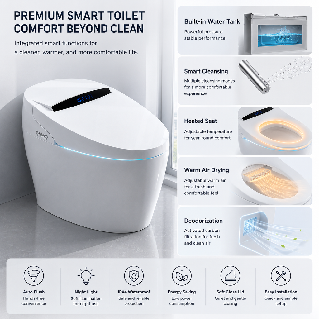 Household Smart-Flush Toilet