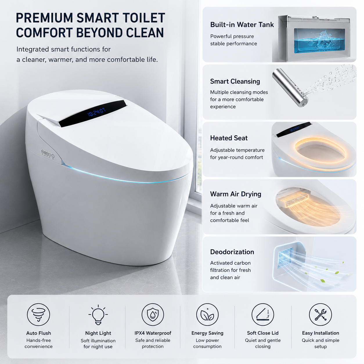 Household Smart-Flush Toilet