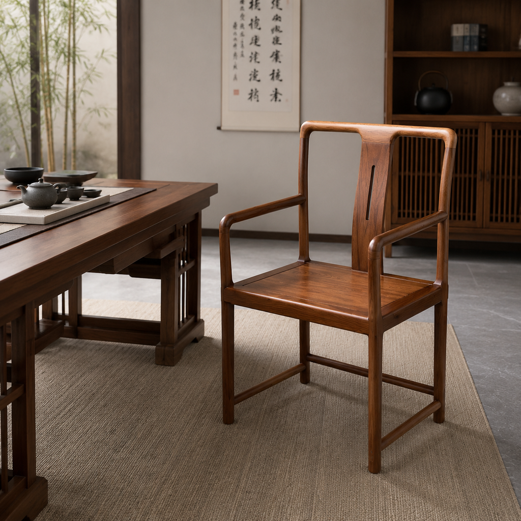 Solid Black Walnut Vintage Tea Chair