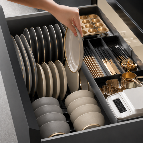Drawer-Style Pull-Out Base Cabinet Storage Basket