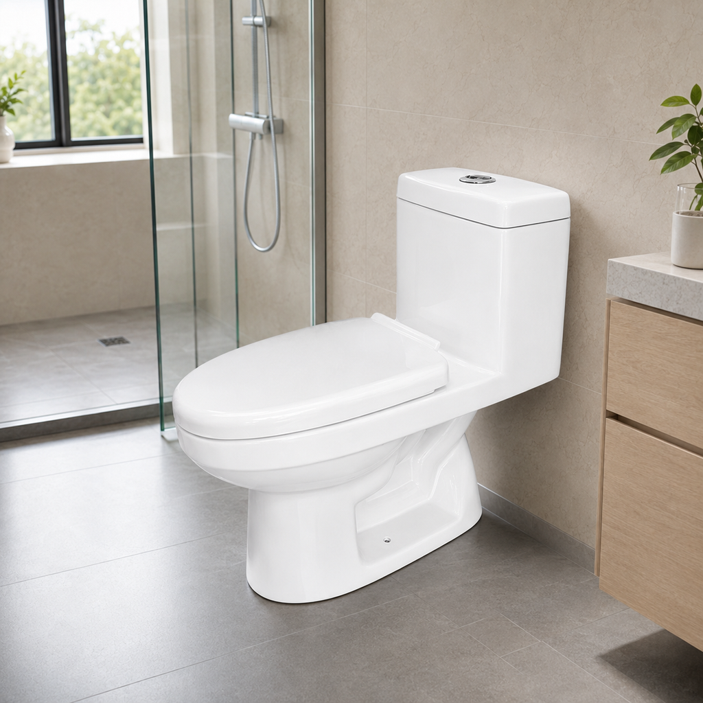 Direct-Flush Siphonic Ceramic Toilet — Anti-Odor & Splash-Proof for Bathroom