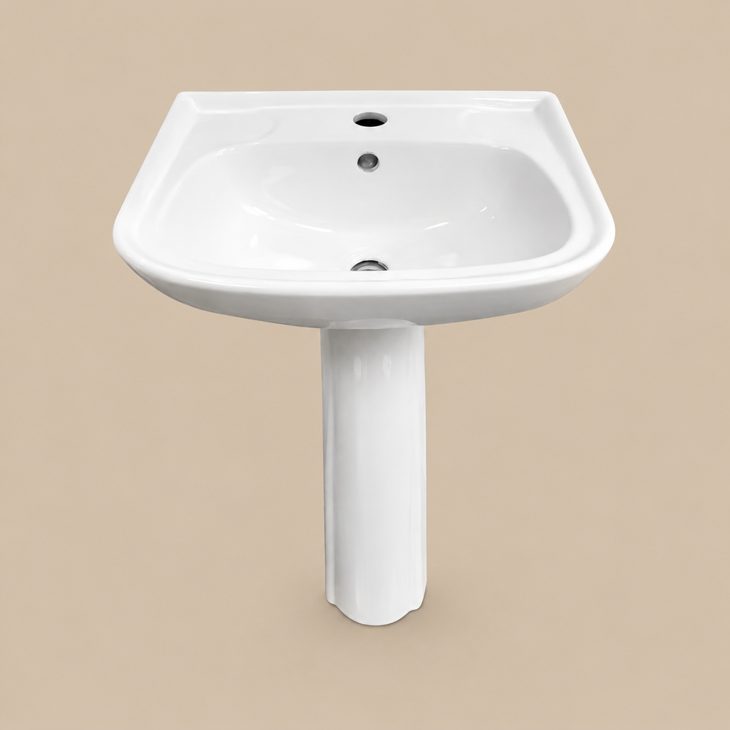 Ceramic Floor-Standing Basin in Classic White