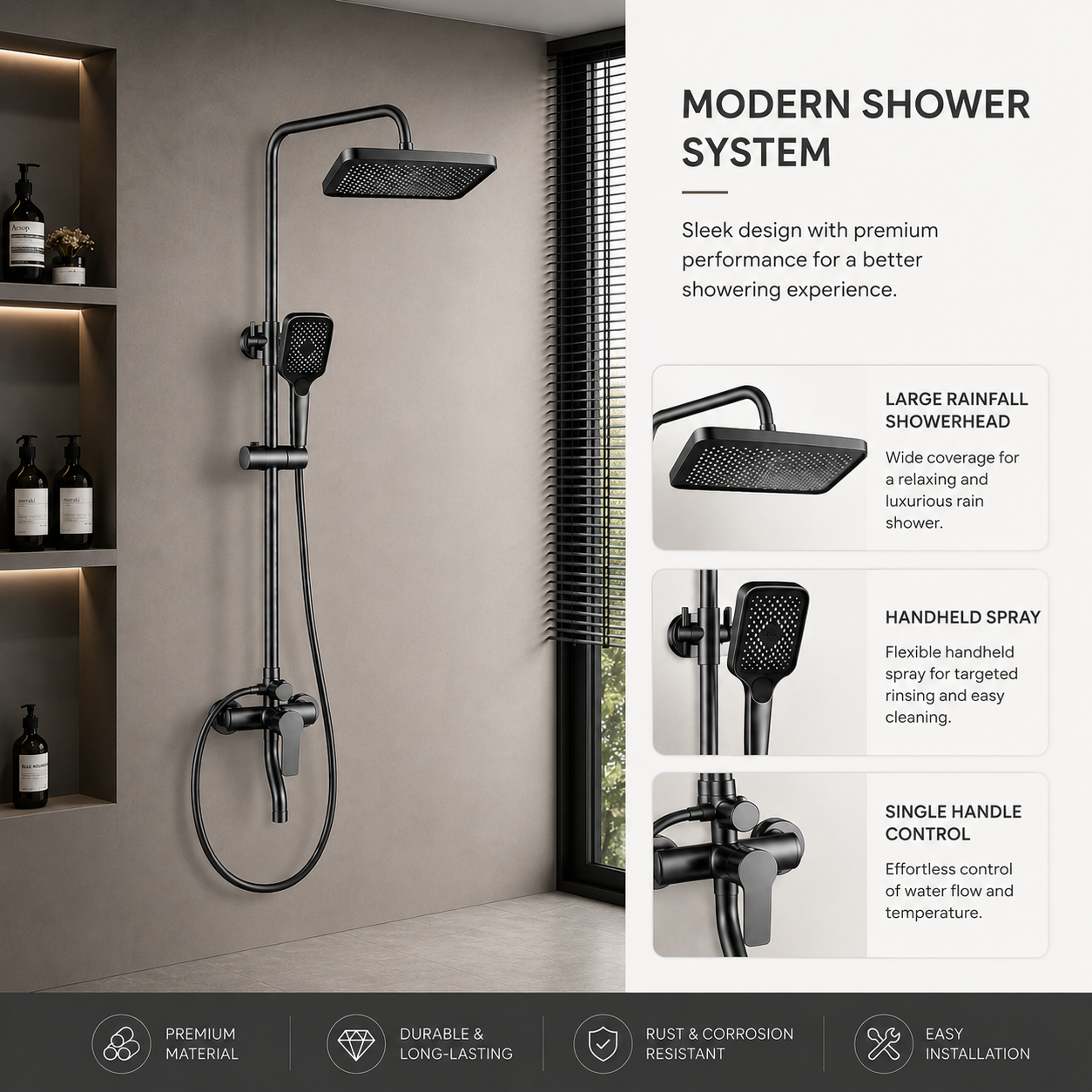 Hot & Cold Shower Head Set