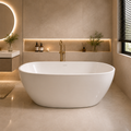 Acrylic Freestanding Bathtub — Compact Adult Soaking Tub for Small Homes