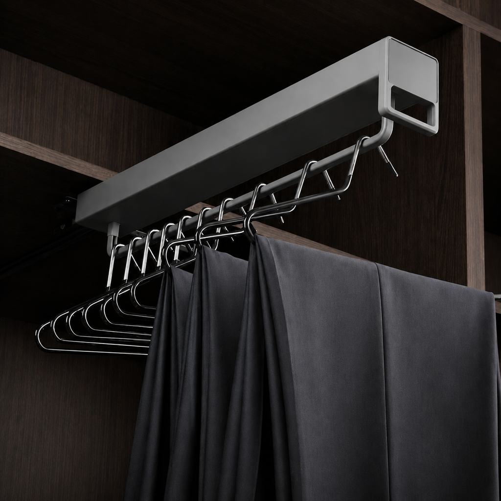 Top-Mounted Pull-Out Trouser Rack for Wardrobe